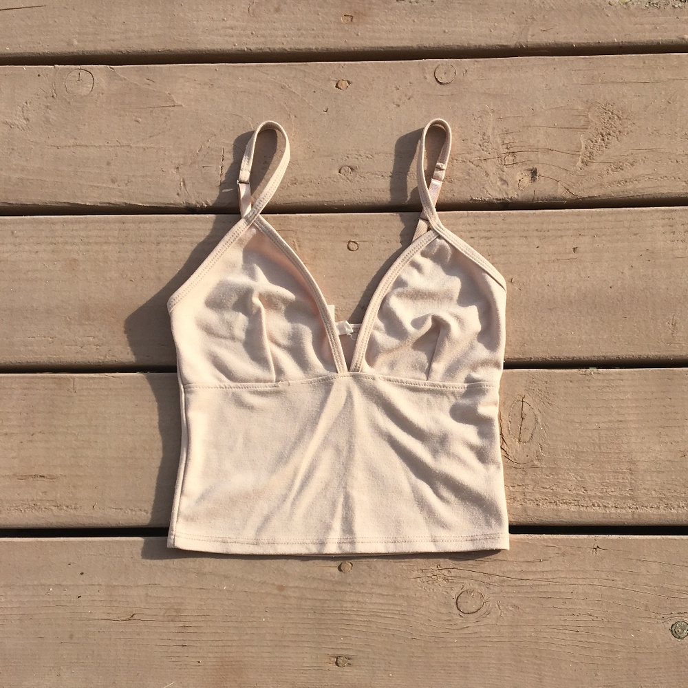 Silence and Noise Nude Plunging Cami